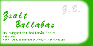 zsolt ballabas business card